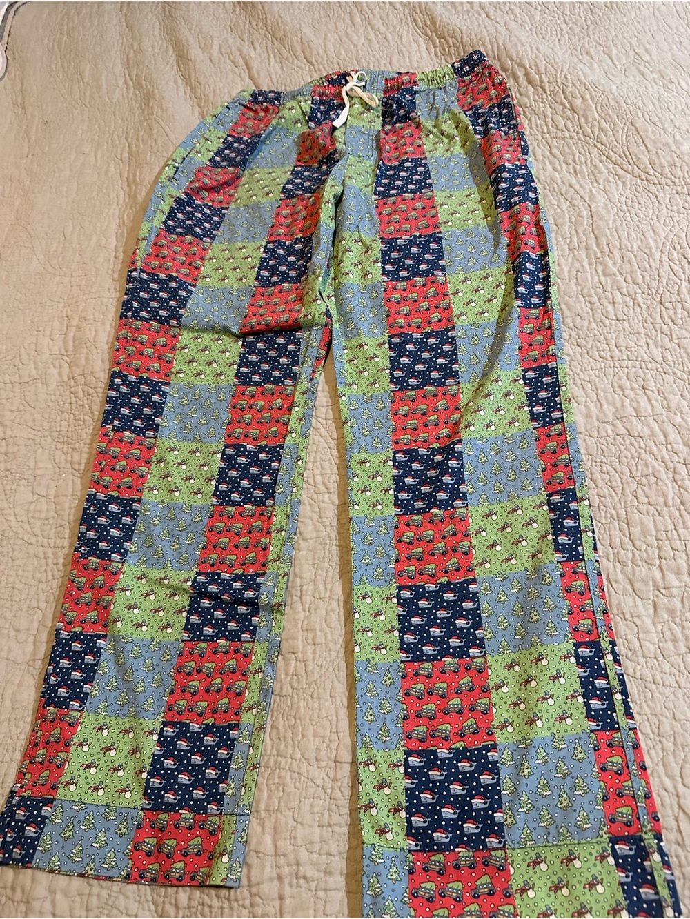 Vineyard Vines Kids Patchwork Plaid Lounge Pants - Red, Blue, Green